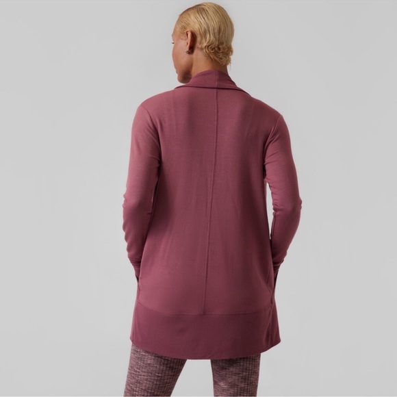 athleta  pranayama open front nirvana wrap in victorian berry size xs - Picture 3 of 10